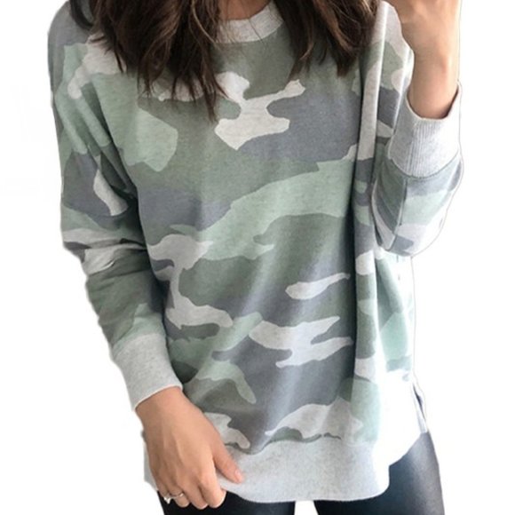 Round neck camo sweatshirt - Picture 2 of 4